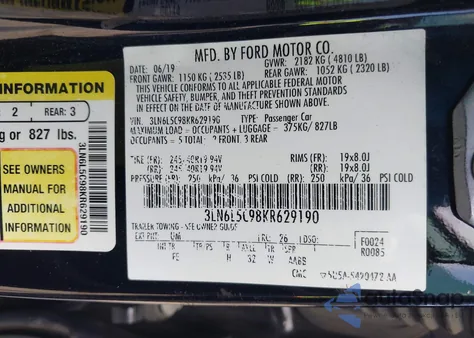 2019 Lincoln Mkz Reserve I from USA, damaged, VIN 3LN6L5C98KR629190